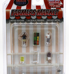 1:64 AMERICAN DIORAMA *DIECAST* 6pc *FARMERS MARKET* Model Figures