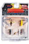 Hang Loose 5 piece Diecast 4 Figurines, and 1 Dog 1/64 AMERICAN DIORAMA