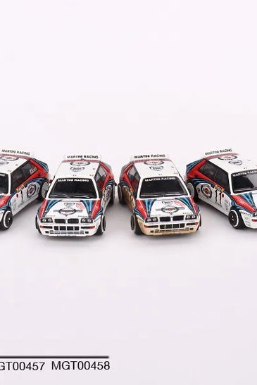 Mini GT 1:64 Lancia Delta HF Integrale EVO 1992 Rally Martini Racing 4 Car Set