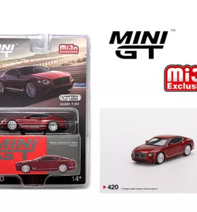 Mini GT 1:64 Bentley Continental GT Speed 2022 Candy Red #420