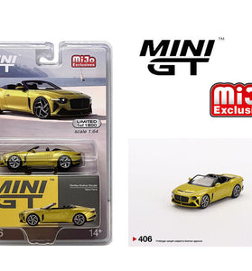 MINI GT #406 - YELLOW FLAME - BENTLEY MULLINER BACALAR - USA EXCLUSIVE