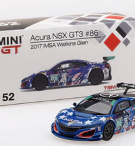 Mini GT 1:64 Acura NSX GT3 "Uncle Sam" 2017 IMSA Watkins Glen USA #52