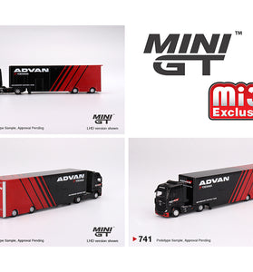 Mini GT 1:64 Mercedes-Benz Actros w/ Racing Transporter “ADVAN” #741