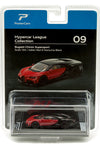 PosterCars 1:64 Bugatti Chiron Supersport – Italian Red & Nocturne Black – Hypercar League Collection