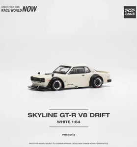 Pop Race 1/64 - Nissan Skyline GT-R V8 Drift (Hakosuka) - White - PR640113