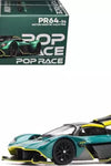 ASTON MARTIN VALKYRIE GREEN 1/64 DIECAST MODEL CAR BY POP RACE PR640054