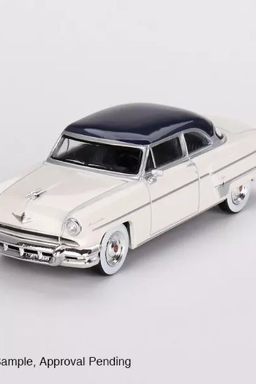 Mini GT 1:64 #631 Lincoln Capri 1954 Arctic White / Atlantic Blue