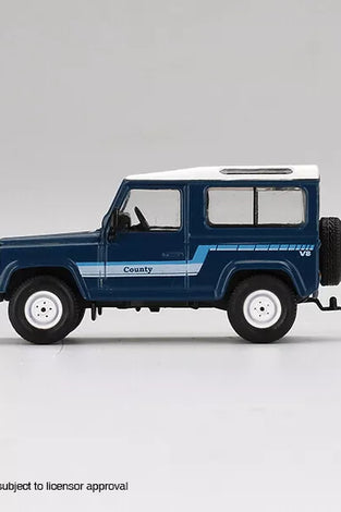 Mini GT 1:64 Land Rover Defender 90 County Wagon Stratos Blue