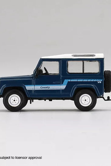 Mini GT 1:64 Land Rover Defender 90 County Wagon Stratos Blue