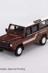 Mini GT 1:64 Land Rover Defender 110 1985 County Station Wagon Russet Brown