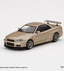 Mini GT 1:64 #748 Nissan Skyline GT-R (R34) M-Spec Silica Breath Gold