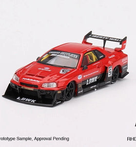 Mini GT 1:64 #843 LBWK Nissan LB-ER34 Super Silhouette Red/Black