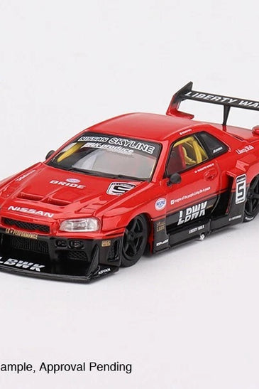 Mini GT 1:64 #843 LBWK Nissan LB-ER34 Super Silhouette Red/Black