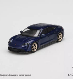 Mini GT 1:64 #339 Porsche Taycan Turbo S Gentian Blue Metallic