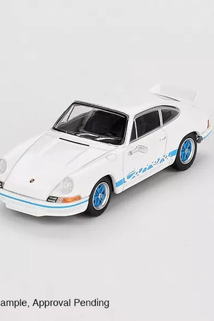 Mini GT 1:64 #715 Porsche 911 Carrera RS 2.7 Grand Prix White with Blue Livery