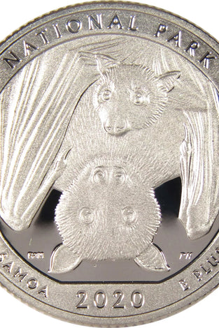 2020-S SILVER PROOF WASHINGTON AMERICAN SAMOA STATE PARK QUARTER