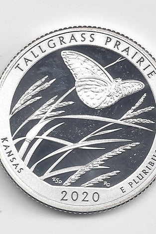 2020-S SILVER PROOF WASHINGTON TALL GRASS PRAIRIE STATE PARK QUARTER
