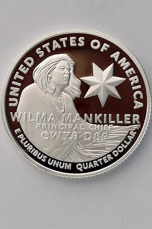 2022-S SILVER PROOF WASHINGTON WILMA MANKILLER QUARTER