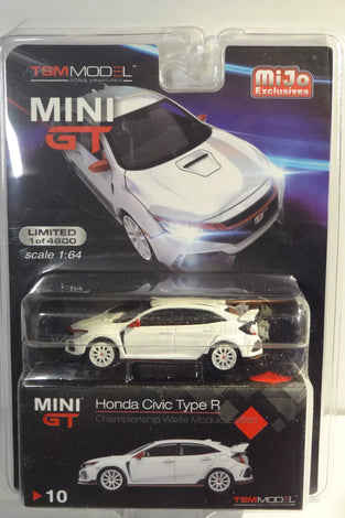 MINI GT #10 CHAMPIONSHIP WHITE HONDA CIVIC TYPE R