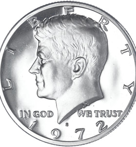 1972-S CLAD PROOF KENNEDY HALF DOLLAR