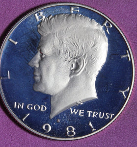 1981-S CLAD PROOF KENNEDY HALF DOLLAR