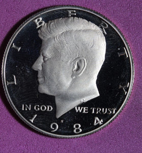 1984-S CLAD PROOF KENNEDY HALF DOLLAR