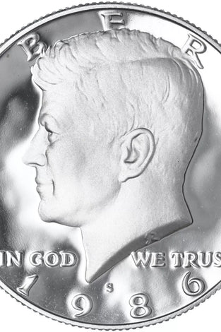 1986-S CLAD PROOF KENNEDY HALF DOLLAR