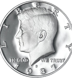 1987-S CLAD PROOF KENNEDY HALF DOLLAR