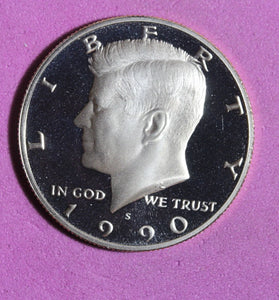 1990-S CLAD PROOF KENNEDY HALF DOLLAR