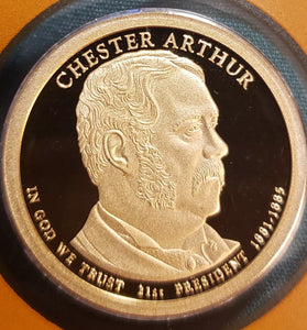 2012-S PROOF CHESTER ARTHUR PRESIDENTIAL DOLLAR
