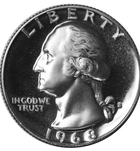 1968-S PROOF WASHINGTON QUARTER