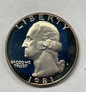1981-S CLAD PROOF WASHINGTON QUARTER