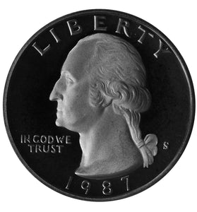 1987-S CLAD PROOF WASHINGTON QUARTER