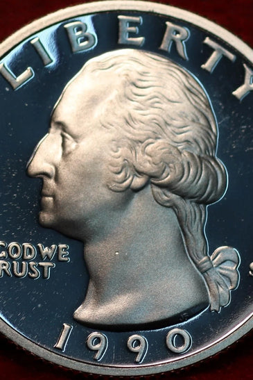 1990-S CLAD PROOF WASHINGTON QUARTER
