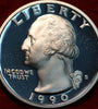 1990-S CLAD PROOF WASHINGTON QUARTER