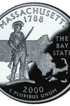 2000-S CLAD PROOF MASSACHUSETTS  STATE QUARTER