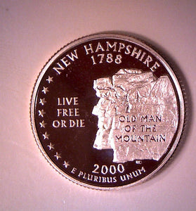2000-S CLAD PROOF NEW HAMPSHIRE STATE QUARTER