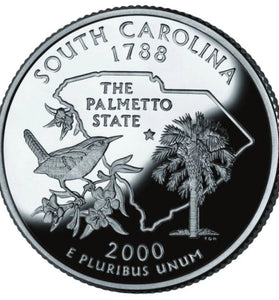 2000-S CLAD PROOF SOUTH CAROLINA STATE QUARTER