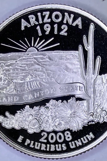 2008-S CLAD PROOF ARIZONA STATE QUARTER