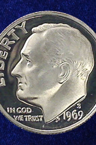 1969-S CLAD PROOF ROOSEVELT DIME