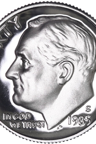 1985-S CLAD PROOF ROOSEVELT DIME