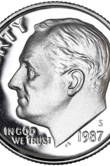 1987-S CLAD PROOF ROOSEVELT DIME