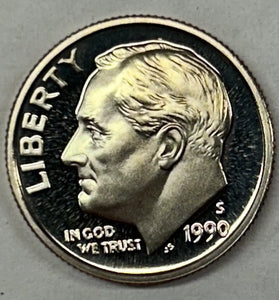 1990-S CLAD PROOF ROOSEVELT DIME