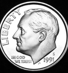 1991-S CLAD PROOF ROOSEVELT DIME