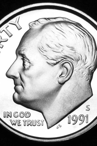 1991-S CLAD PROOF ROOSEVELT DIME