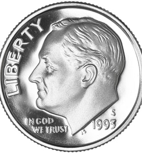1993-S CLAD PROOF ROOSEVELT DIME
