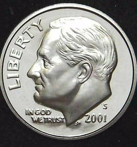2001-S CLAD PROOF ROOSEVELT DIME