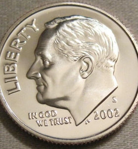 2002-S CLAD PROOF ROOSEVELT DIME
