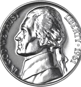 1961 PROOF JEFFERSON NICKEL