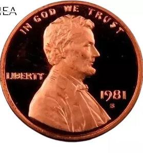 1981-S PROOF LINCOLN CENT TYPE 2 CLEAR S